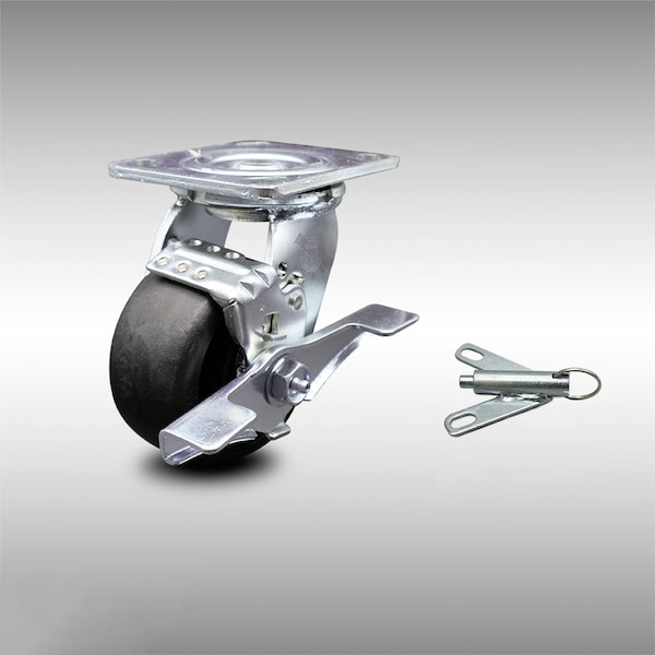 4 Inch SS Glass Filled Nylon Caster with Ball Bearing and Brake/Swivel Lock SCC